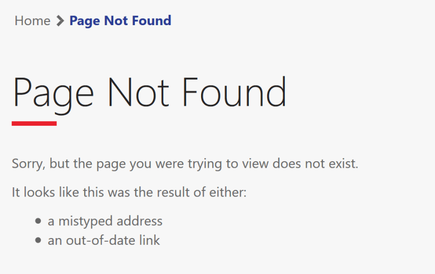 Page Not Found Page